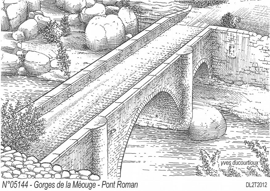N 05144 - CHATEAUNEUF DE CHABRE - gorges de la méouge pont roman